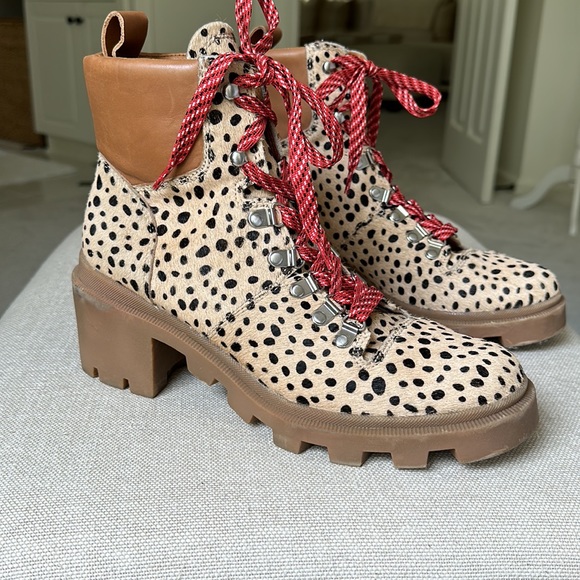 Dolce Vita Rubi Leopard Calf Hair Combat Boots - Picture 3 of 11